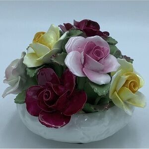 Aynsley England Hand Modeled and Painted Fine Bone China Flower Bouquet